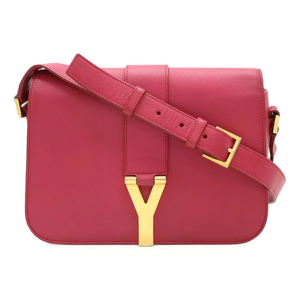 SAINT LAURENT PARIS YSL Yves Y Crossbody Bag Leather Pink